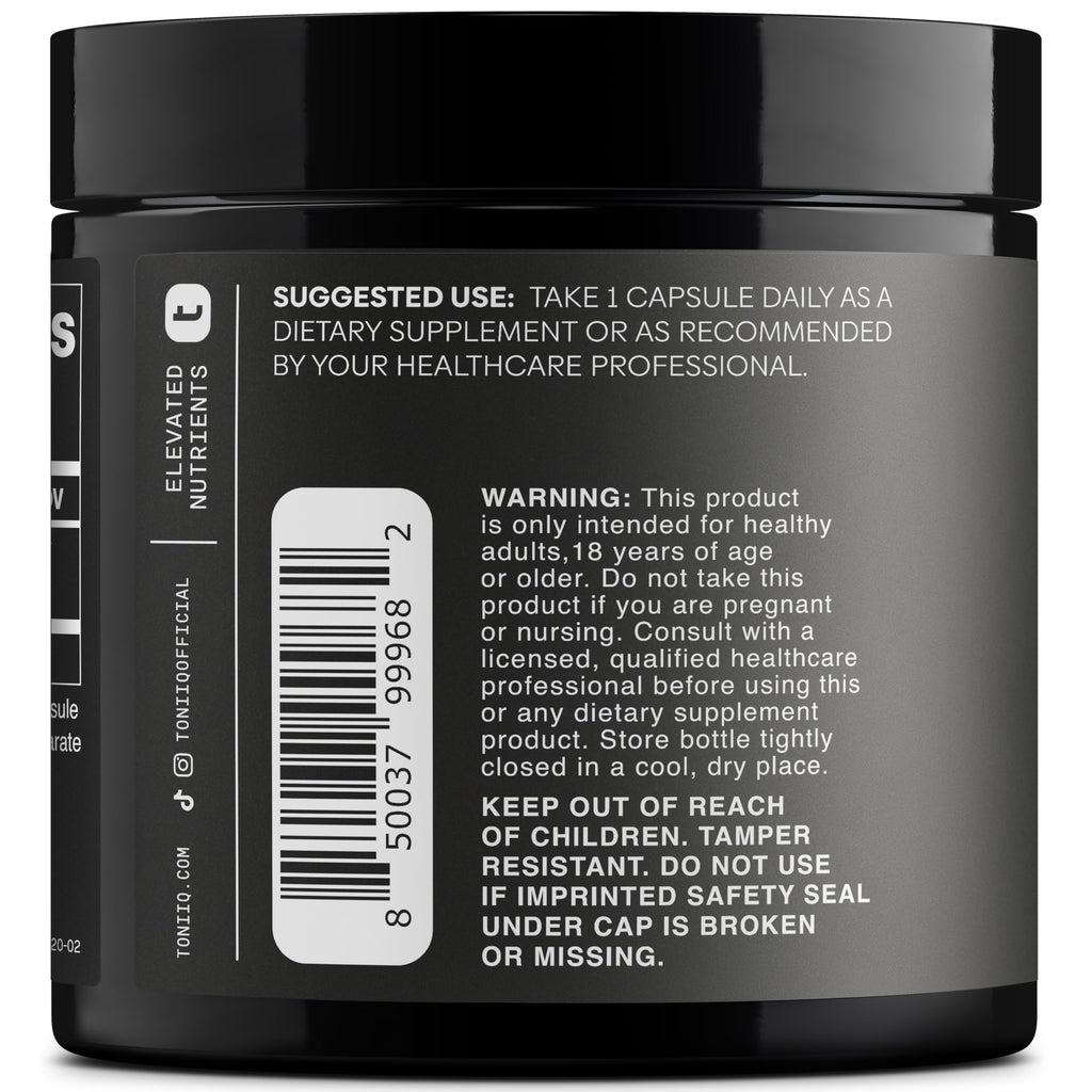 Toniiq 99%+ 40mg Supplement - Ultra High Purity PQQ 40mg Concentrated Formula - PQQ 40 mg 120 Capsules - Pyrroloquinoline Quinone Supplement - 1 Capsule Serving - Vegetarian Capsules