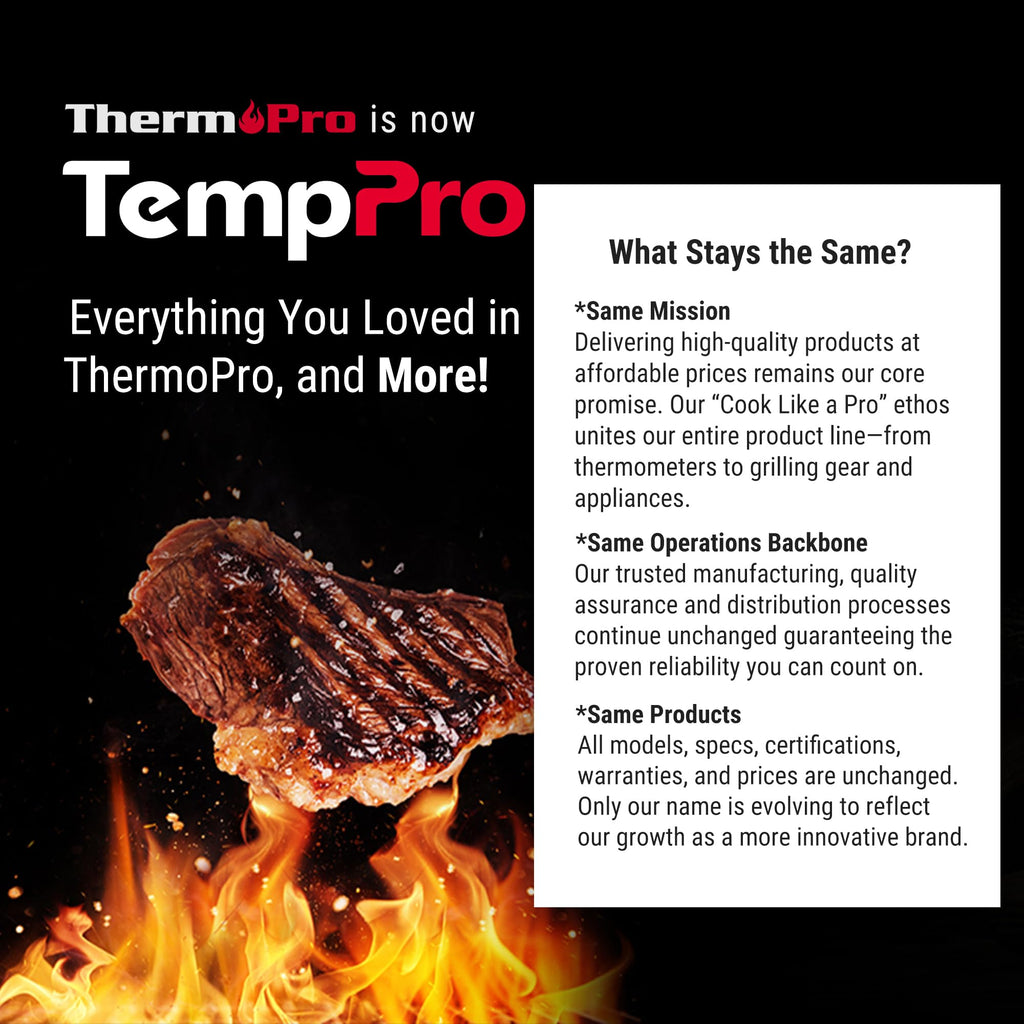 TempPro TempTrack Large LCD Digital Meat Thermometer for Cooking
