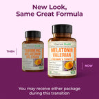 Melatonin 3mg Sleep Aid with L-Theanine & Valerian Root – Turmeric Curcumin Supplement with Ginger & Black Pepper – Organic Turmeric Supplement for Sleep, Calm and Stress Relief Support – 2 Pack