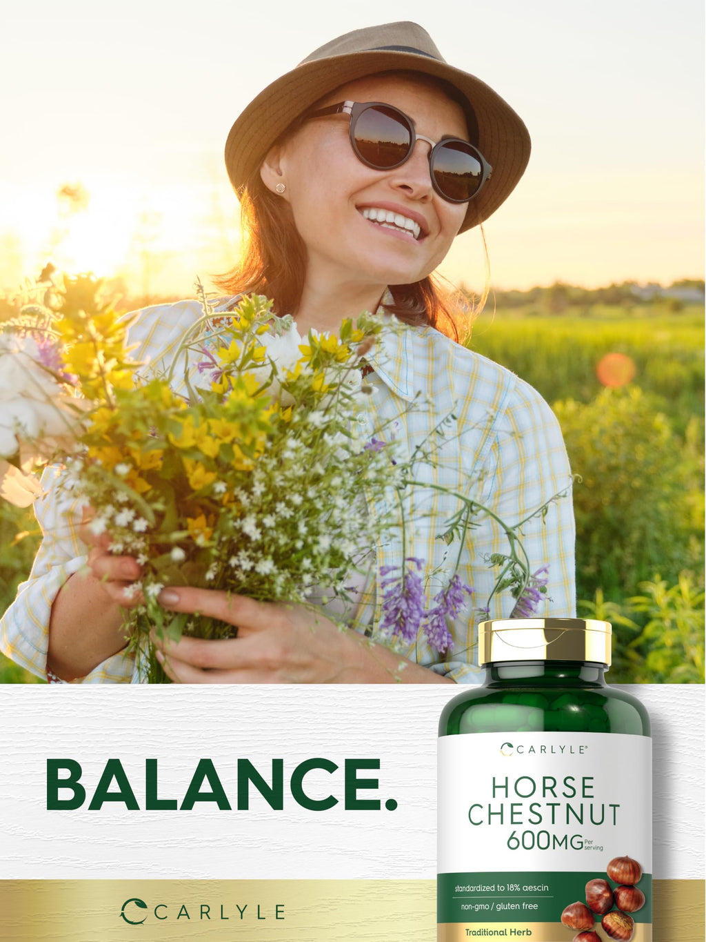 Carlyle Horse Chestnut Extract | 600mg | 180 Capsules | Herbal Supplement | Non-GMO, Gluten Free