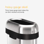 simplehuman 50 Liter / 13.2 Gallon Slim Open Top Trash Can, Commercial Grade Heavy Gauge Brushed Stainless Steel