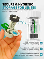 SPORTS WORLD VISION Hydrogen Peroxide Contact Lens Case (3 Pieces) Easy to Carry | Vent Built into Cap | Universal Protective Case, Barrel Shaped Contact Lens Cleaning Container for Everyday Use