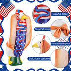 Tudomro 4th of July Porch Goose Outfit for 23" H 250th Anniversary Hot Dog Patriotic Goose Clothes American Flag Fits Independence Day Large Cement Statue Outdoor Patio Garden Yard Lawn Costume Decor