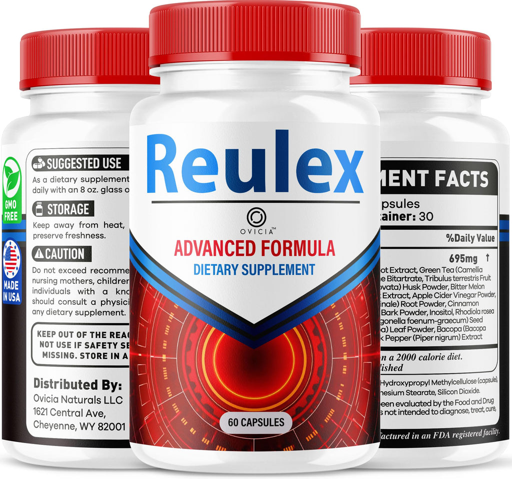 Reulex Capsules - Reulex Capsulas Advanced Formula Premium All Natural Pills, Daily Support Maximum Strength for Overall Health & Wellness Pastillas Reviews, 60 Capsules for 1 Month