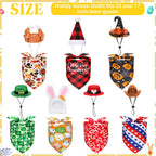 Silicherry 7 Set Holiday Porch Goose Outfits All Seasons 4th of July Halloween Thanksgiving Christmas Valentine St. Patrick's Day Easter Geese Clothes for Garden Patio Yard Lawn Decor(Bandannas)