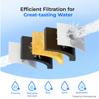Waterdrop WFD-40L-L Water Filter Dispenser, 35-Cup Large Capacity, Black