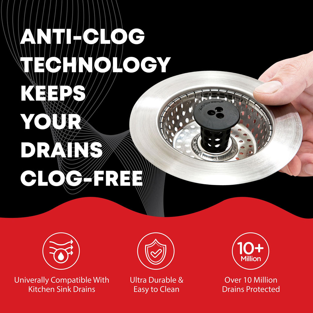 SinkShroom Revolutionary Clog-Free Sink Strainer Basket, 2-Pack, Stainless Steel
