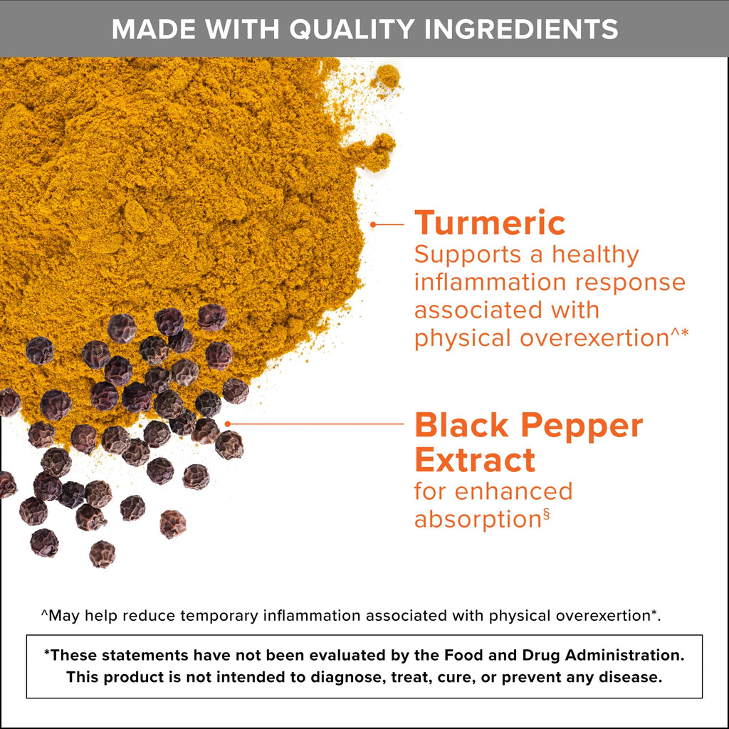 Qunol Turmeric Curcumin 2250mg, Black Pepper Extract for Enhanced Absorption, Supports Healthy Inflammation Response and Joint Health, Dietary Supplement, Vegetarian Formula, 90 Capsules