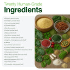 Iron Paws Human-Grade Superfood For Dogs, Premium Greens Powder Supplement For Dental Health, Longevity, Hip & Joint, Gut Health, Allergies, Immune Support, Skin & Coat - 3.5 oz Nutrient Dense Formula