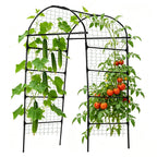80 Inch Tall Garden Arch Trellis for Climbing Plants Outdoor, Grape Trelli Metal Vine Plants Support Flower Vegetable Tomato (Black, 33" L x 33" W x 80" H - Arch Trellis)