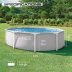 INTEX 26701EP 10Ft X 30In Prism Frame Premium Above Ground Swimming Pool Set with Filter Pump