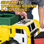JOYIN Garbage Truck Toys, Toys for 3 4 5 6 7 8+Years Old Boys, Bin Lorry Toy, Realistic Big Garbage Truck with Lights and Sounds,Front Load Dumpster,Trash Bins with Trash Cards,Birthday Gifts for Boys