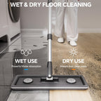 POPMOP Compact Floor Mop and Bucket - Flat Mop and Bucket with Wringer Set Hands Free | Wet Dry Mop for Apartment, Tiny Home, RV, Windows, Wall, Hardwood, Vinyl, Floor with 6 Microfiber Cloths