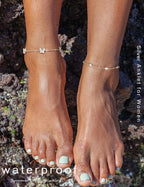 RLMOON Gold Silver Anklets for Women Waterproof CZ Ankle Bracelets