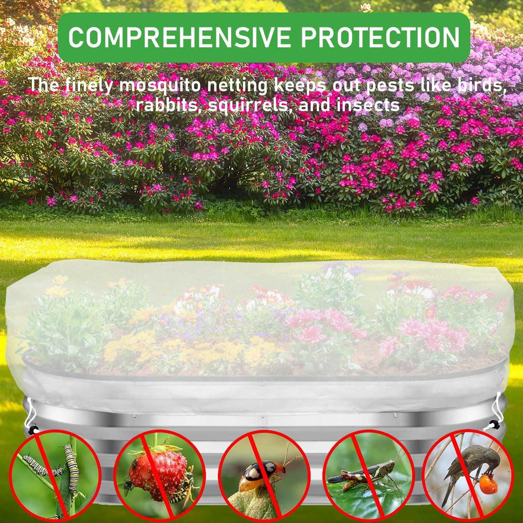 2 Pcs Garden Netting Pest Barrier for Raised Garden Beds, Garden Insect Mesh Netting Raised Bed Cover Screen Protection for Protecting Vegetables Fruits Flowers (Netting, for Cover a 4x2x1ft)