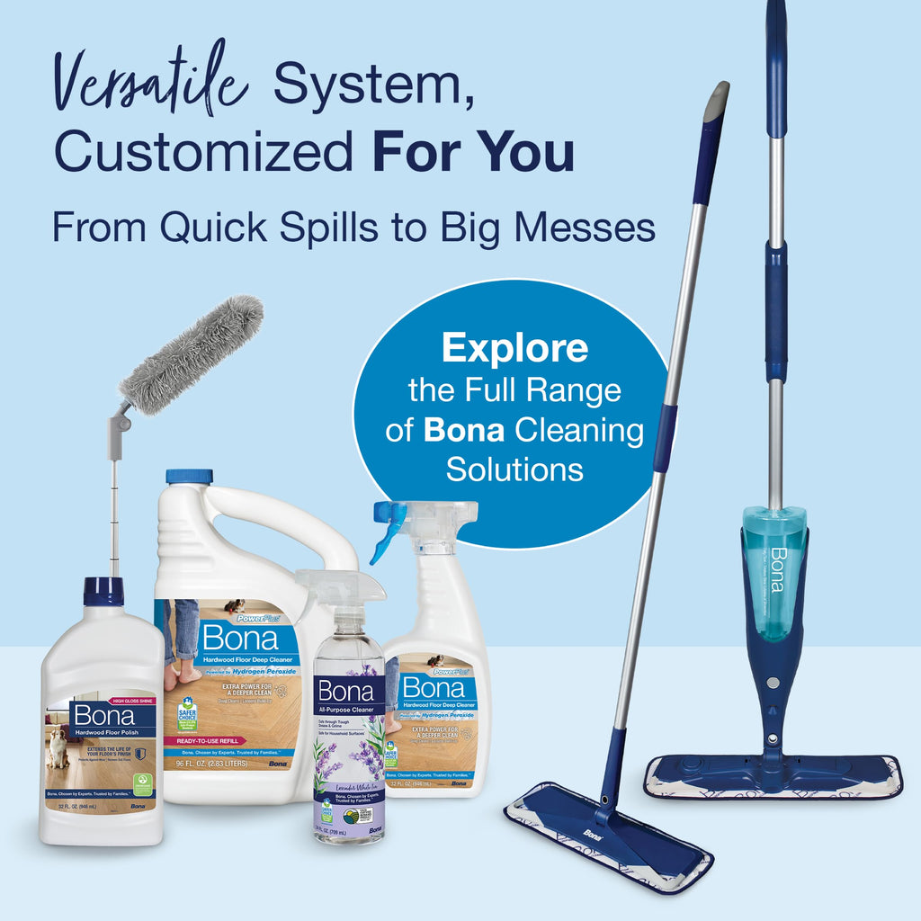 Bona PowerPlus Hardwood Floor Deep Cleaner Refill - 128 fl oz - Refill for Bona Spray Mops and Spray Bottles - Residue-Free Floor Cleaning Solution for Wood Floors