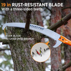 StartPro 18ft Tree Pruning Saw, Telescopic, Manual, Lightweight, Extendable Pole Saw with Sharp Carbon-Enriched Blade for Efficient Tree Maintenance and High-Reach Branch Cutting.