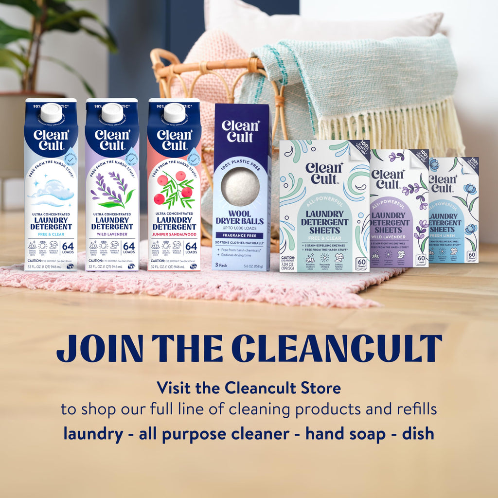 Cleancult Laundry Detergent Sheets - Resealable Box - 3 Stain Fighting Enzymes - Juniper Sandalwood - 60 Loads - Free of Harsh Chemicals - No Mess - No Plastic Waste (Pack of 2)