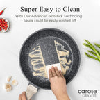CAROTE 10 inch Non Stick Black Frying Pan Skillet, PFOA-Free