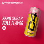 C4 Performance Energy Drink with Zero Sugar, Strawberry Blast, 12pk