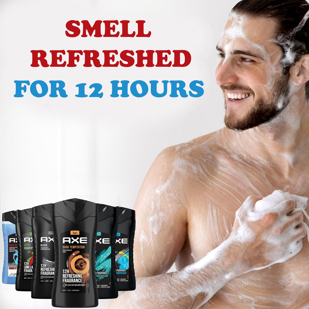 AXE Men's Body Wash Variety Set, 6 Pack, Assorted Scents, 3-in-1 Body, Face and Hair Wash, 8.5 Oz. Each