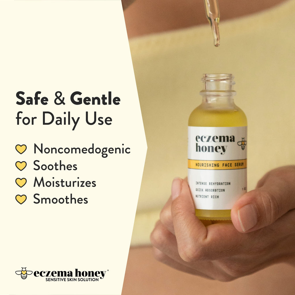 ECZEMA HONEY Nourishing Face Serum - Daily Hydrating Serum - Face Oil for Eczema, Dry & Sensitive Skin (1 Oz)
