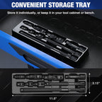 WORKPRO 9-Piece Impact Socket Extension Set, Includes 3/8" Drive Extension Bar Set, 1/4", 3/8" & 1/2" Drive Universal Joints and Adapters, Premium Chrome Vanadium Steel with Black Phosphate Finish