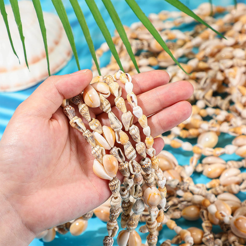 Ecation 12 Pieces Shell Leis Bulk, Natural Sea Shell Hawaiian Necklaces