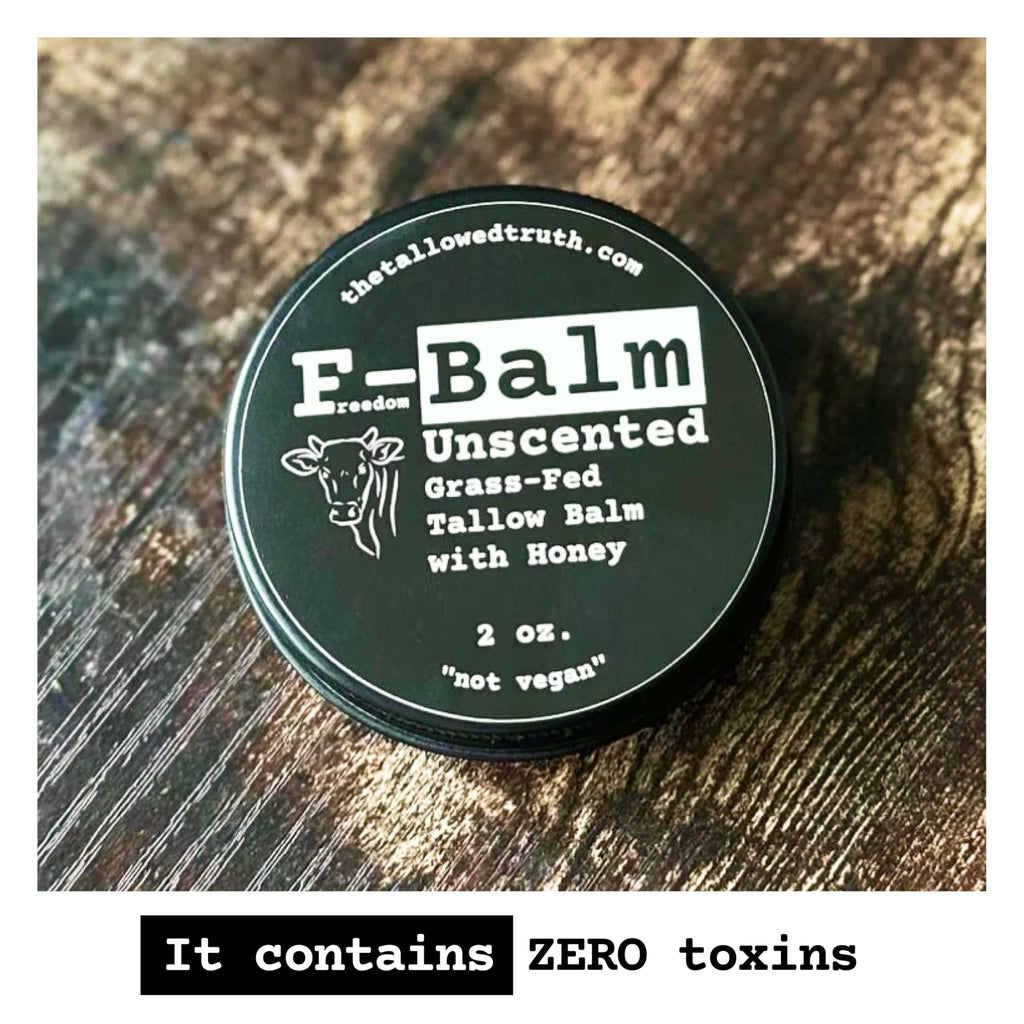 The Tallowed Truth F-Balm Tallow – Grass-fed, Grass-finished Tallow – 5 Ingredients Only – Canadian-made All Purpose Tallow Balm – Made in Canada – Tallow for Face & Body (2 oz (1-Pack), Unscented)