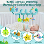 FPVERA Spiral Car Seat Activity Toy, Stroller Arch Baby Crib Hanging Toy with Rattle, Squeaky, Ringing Bell for Bassinet, Stroller, Crib for Infant Newborn Boy Girl Ages 0-12 Months