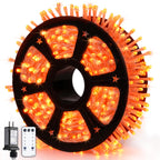 JMEXSUSS 168Ft 600 LED Halloween Lights Outdoor Orange String Lights Plug