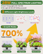 Misting Hydroponic Growing System Kit 15-Pods Indoor Smart Herb Garden Planter with LCD Touch Panel 6L Large Tank for Herb/Vegetables/Flowers/Fruits, Gardening Gifts for Women Men Beginners - White