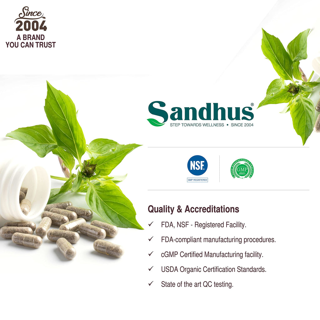 Sandhu's Guduchi (Tinospora Cordifolia) Giloy 100 Vegetarian Capsules Immune Support 1000mg per Serving