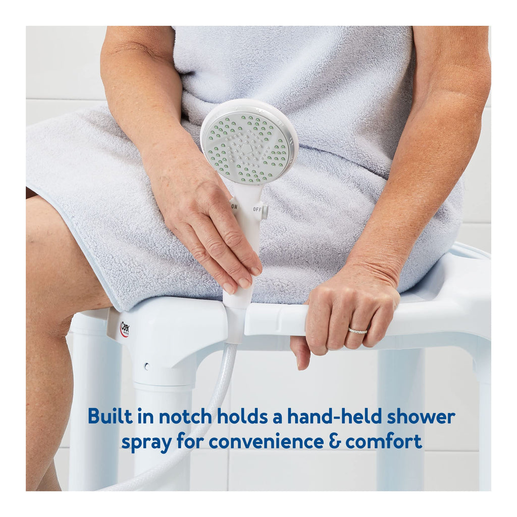 Carex Universal Bath Seat and Shower Chair, Heavy Duty Shower Bench for Bathtub, Safety Bath Seat Stool for Seniors and Disabled, Supports up to 400 lbs, Adjustable Height Shower Bench for Inside Tub