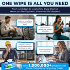 Dura Cleanse Body Wipes for Adults Bathing - (2 Pack) 100 XL No Rinse Bath Wipes + 8 Travel Shower Sheets - 10 x 11.5" Extra Thick Disposable Washcloths for Elderly Incontinence & Camping Essentials