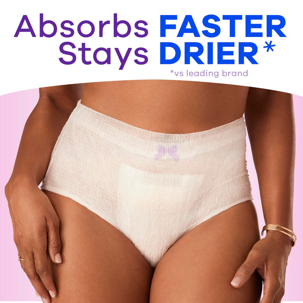Always Discreet for Sensitive Skin Underwear, Four Times Skin Protection, Dermatologically Tested, Fragrance-Free, Maximum Absorbency, Small/Medium, 28 Count