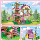 HSANHE Tree House Building Set Compatible with Friends, 504 PCS Forest House Building Kit Birthday Gift for Kids Girls Boys Age 6-12 Years（7652）