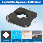 Gel Wheelchair Cushions for BedSores Prevention,Bed Sore Pad Cushion for Butt - Pain Relief for Long Sitting & Relieve Sciatica, Back, Tailbone, Pressure Sore and Ulcer Pain for Pregnant and Elderly