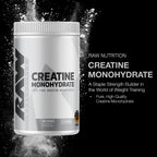 RAW Nutrition Creatine Monohydrate Powder, Unflavored (100 Servings) - Micronized Creatine Monohydrate Supplement for Workout Performance, Build Muscle & Strength - Creatine Powder for Men & Women