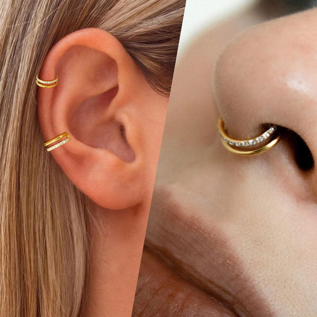 Qyalie Cartilage Helix Conch Piercing Jewelry Gold Hoop Women Earrings