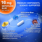 FloraBliss 120 Methylene Blue Capsules (16 mg), with Cacao, Vitamin C Ester