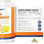 BergaMet Citrus Bergamot Supplement, 170:1 Extract, 1200mg per Serving, 80% Polyphenols, Italian Citrus Bergamot, 180 Capsules, 3 Months, Made in the USA