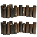 Wood Garden Edging, Natural Wooden Solid Log Fence Border Decorative for Flower Bed Barriers and Landscape Fencing, 6.9 in H x 3.0 ft L, 1.9 in Diameter (2PACK)