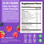 Venture Pal Calm Drink Mix, 12-in-1 Cortisol Reducer and Sleep Aid with Magnesium Glycinate, Ashwagandha, L-Theanine,Vitamin D, Calm Magnesium Powder for Relax & Focus, No Sugar, Non GMO