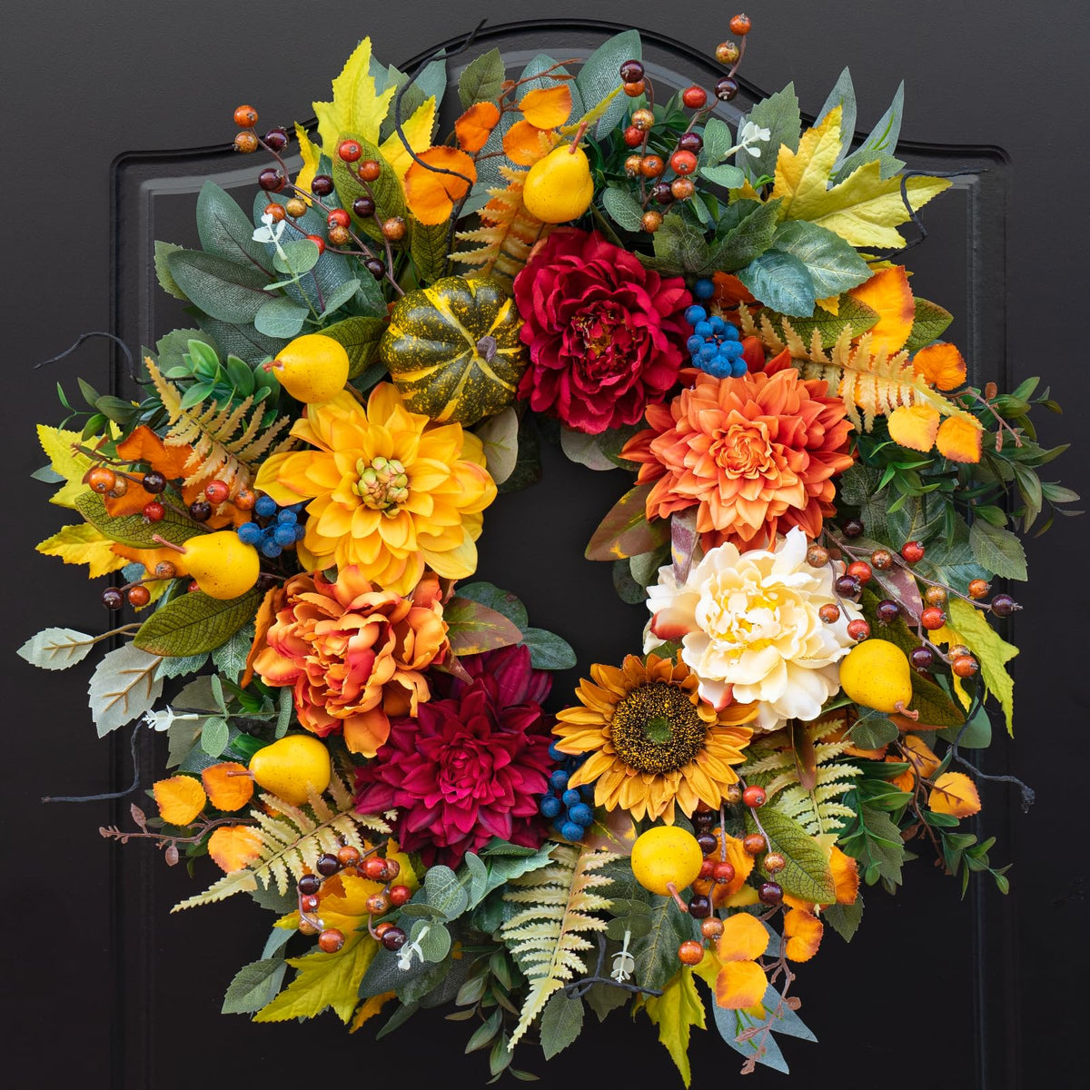 Pinkpuii 24 Inch Harvest Fall Wreaths for Front Door Outside,Porch,Entryway