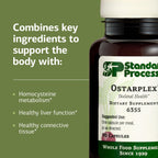 Standard Process Ostarplex - Dietary Supplement for Connective Tissue Health - Aids Liver Health & Function - Contains Vitamin B6 - Non-Dairy - 90 Capsules (90 Servings)