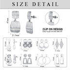 Subiceto 9 Pairs Silver Plated Clip on Earrings for Women Statement Clip On Earrings Large Geometric Square Rectangle Round Clip Dangle Earrings Non Pierced Earrings Set