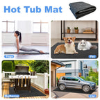 TIXANF 80 * 80 Inch Hot Tub Mat, Inflatable Hot Tub Pad Outdoor Indoor, Water-Absorbent Anti-Slip Portable Spa Pool Accessories for Protect the Hot Tub Pool from Wear