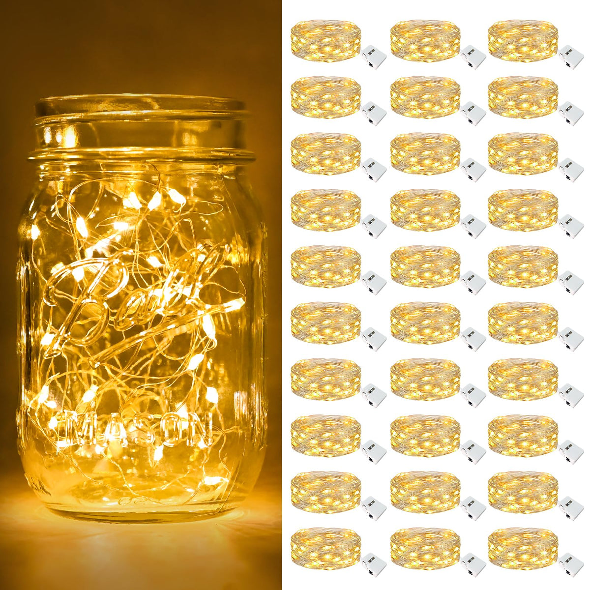 btfarm 30 Pack Fairy Lights Battery Operated Twinkle Lights with 3 Modes