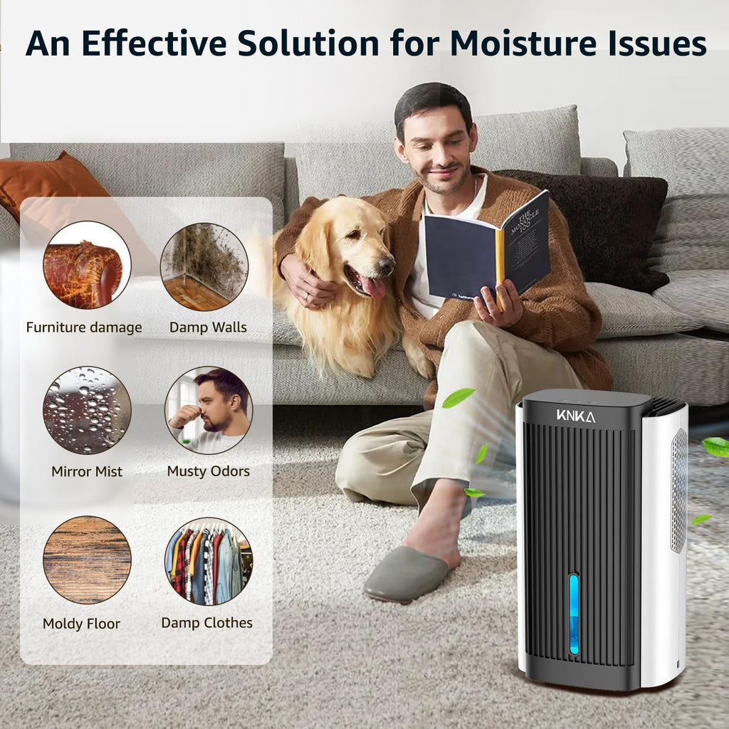 Dehumidifier,95 OZ Water Tank, (1000 sq. ft) Quiet Dehumidifier for Basement, Bathroom, RV, Closet, Bedroom with Auto Shut Off, Sleep Mode,7 Colors LED Light, Dehumidifiers for Home, White